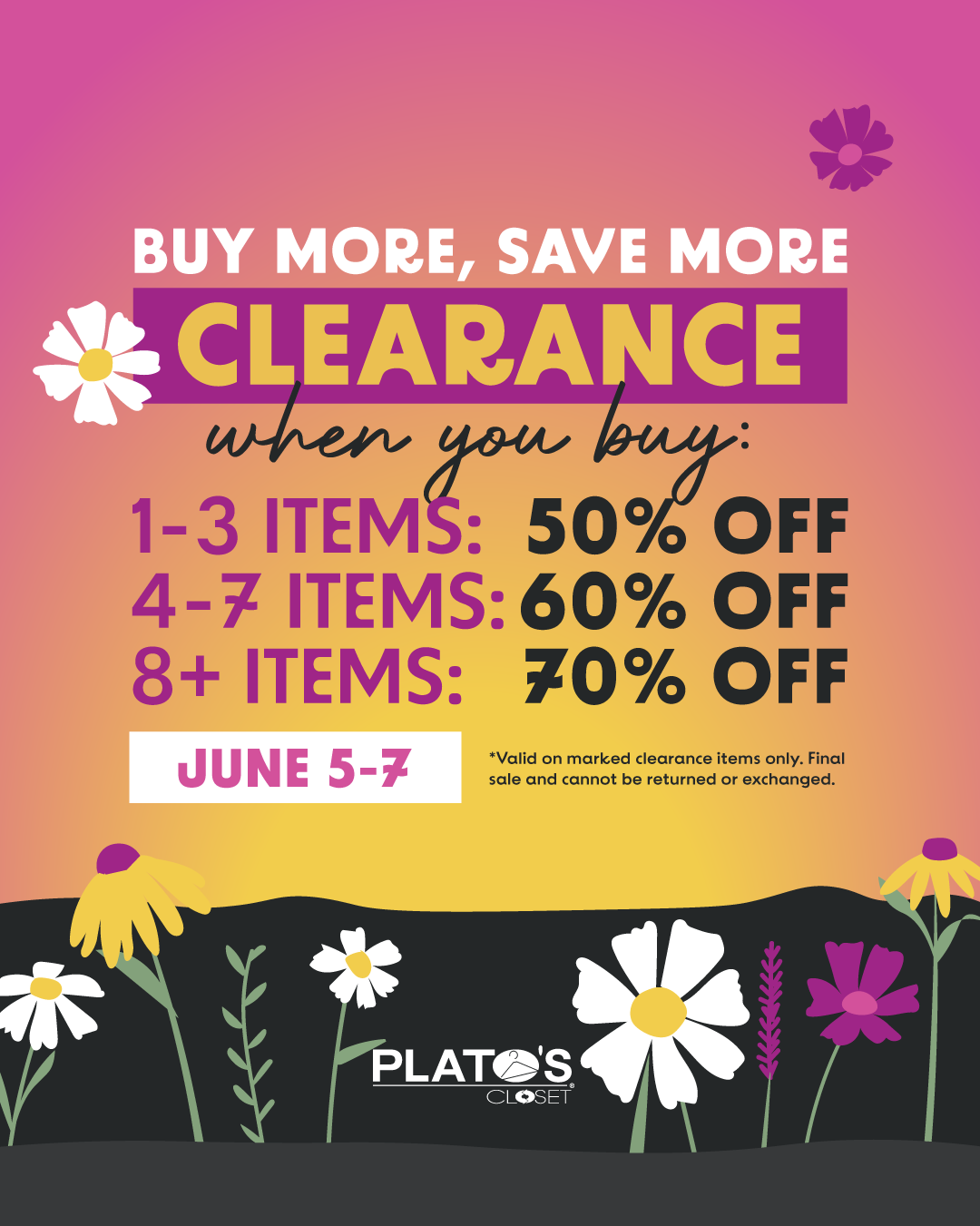 buy more save more sale explained on a purple sunset background